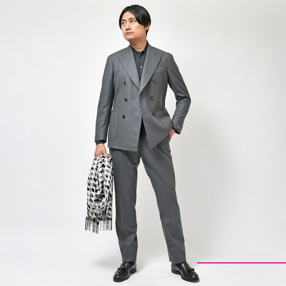 TITO ALLEGRETTO ティト アレグレット ヴァージンウール フランネル 1プリーツ サイドアジャスター ダブル6Bスーツ