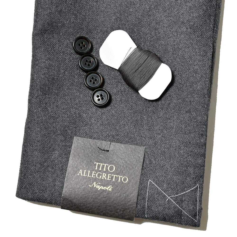 TITO ALLEGRETTO ティト アレグレット ヴァージンウール フランネル 1プリーツ サイドアジャスター ダブル6Bスーツ