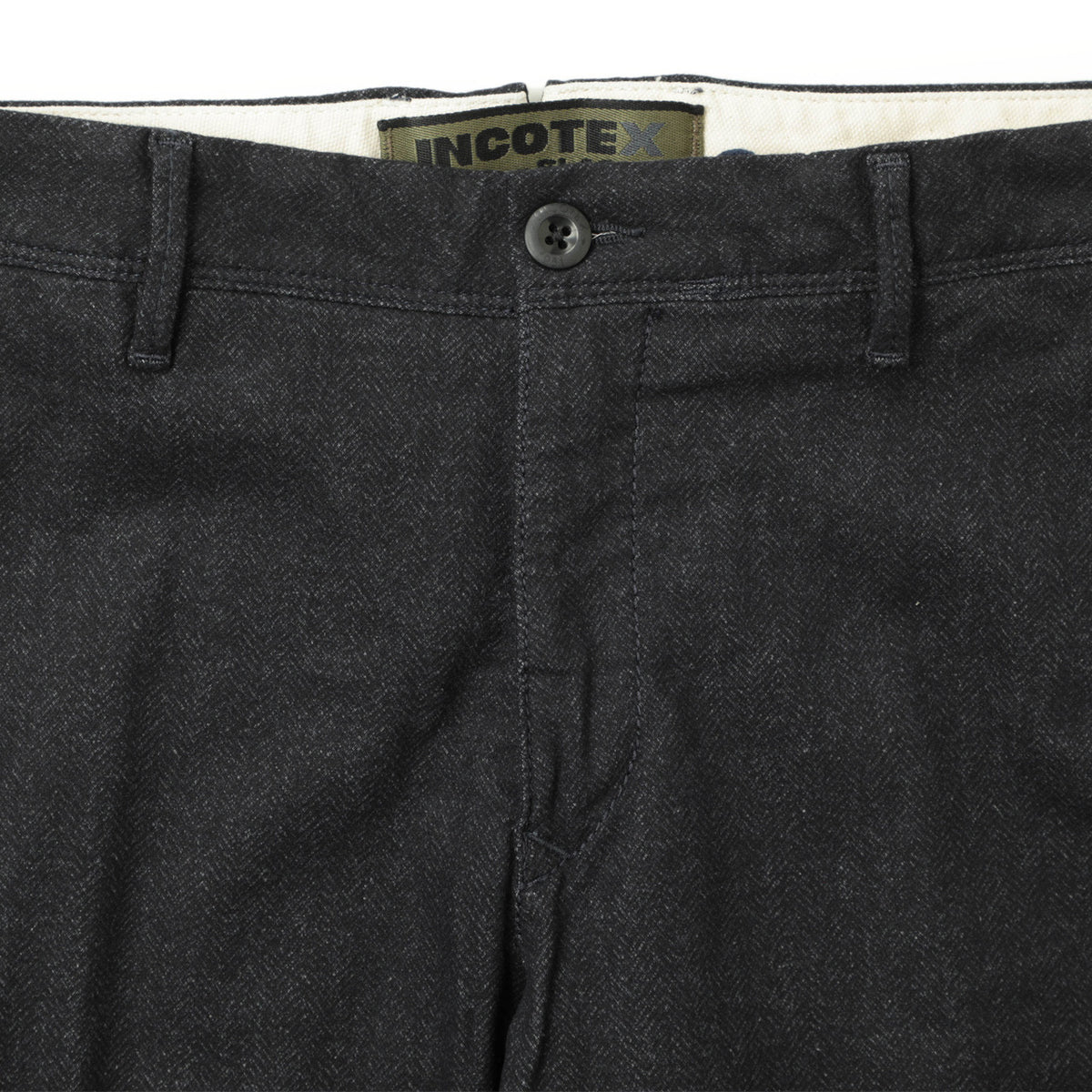 インコテックス / SLIM FIT / ヘリンボーン スラックス コットン パンツ / 17S100 / 825(ネイビー)