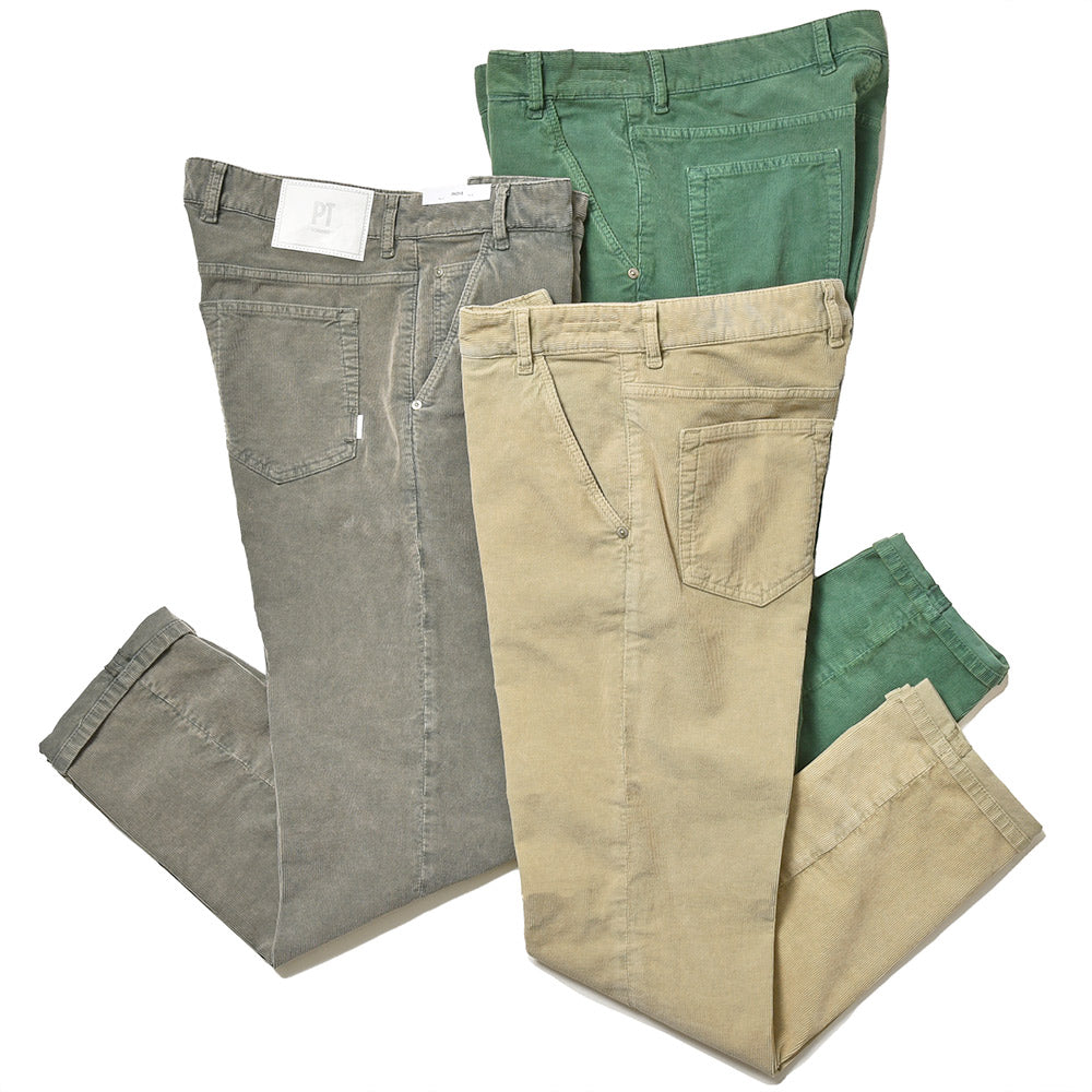 PT TORINO DENIM ピーティートリノデニム コットン ストレッチ コーデュロイ ガーメントダイ パンツ INDIE/TAPERED FIT