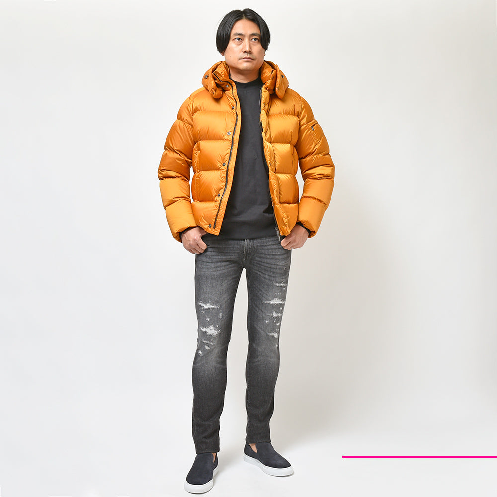 PT TORINO DENIM ピーティートリノデニム コットン ストレッチ ウォッシュド ダメージ&リペア ブラックデニムパンツ ROCK/SKINNY FIT