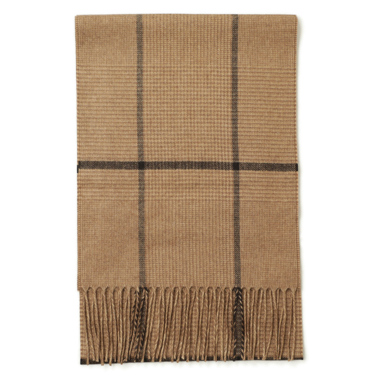 ピアチェンツァ / マフラー グレンチェック ウインドーペーン シルク カシミヤ / 170×30 / 83740-45 / 9(キャメル/ブラック)