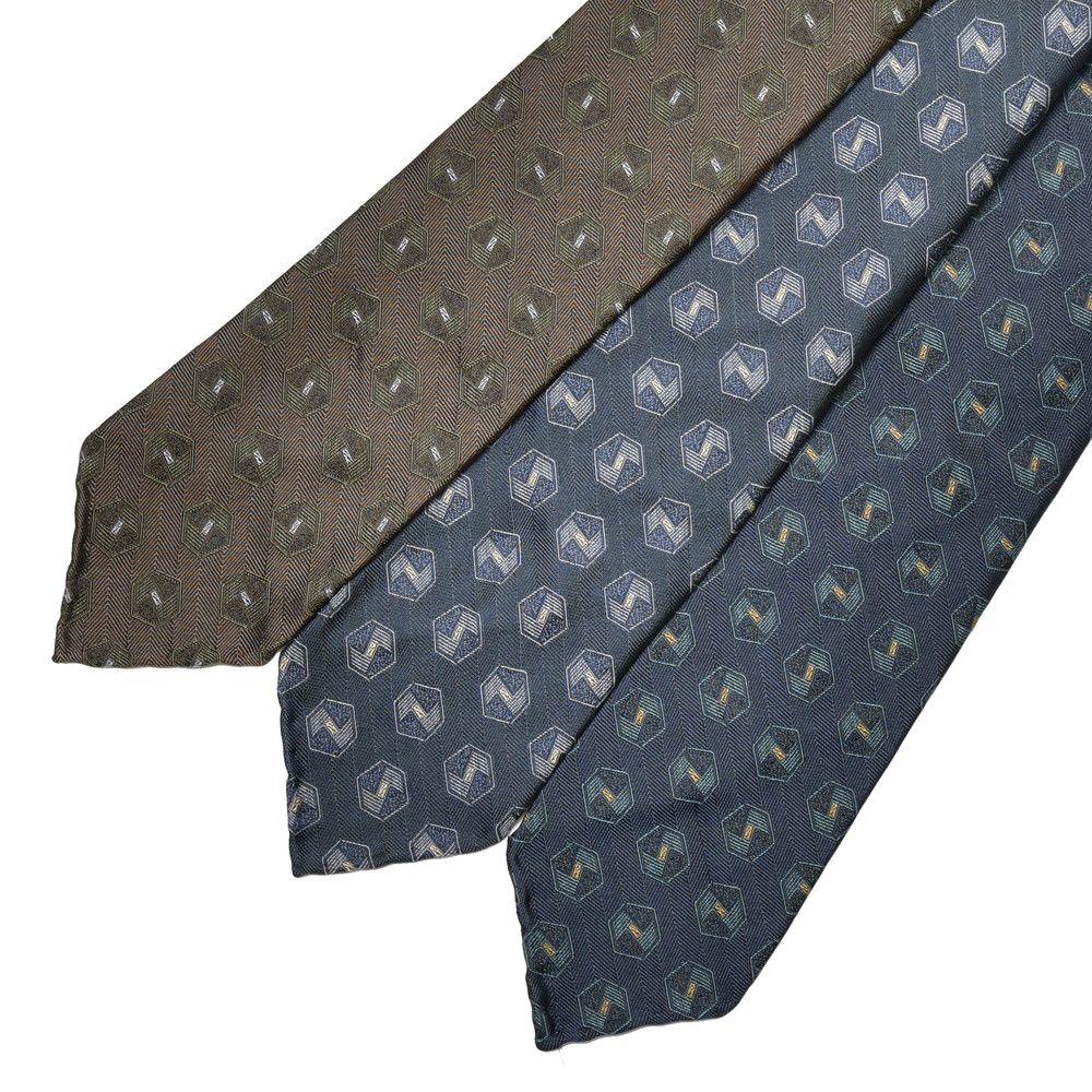 TIE YOUR TIE(タイ ユア タイ) シルクヘリンボーンヘキサゴンジャガードセッテピエゲタイ 22220