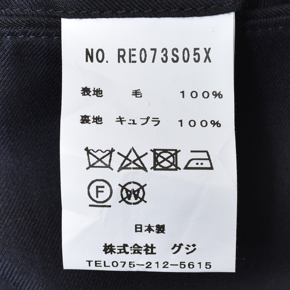 guji(グジ) SUPER150'sウールソリッド1プリーツテーパードパンツ (MADE BY RING JACKET / LoroPianaファブリック使用)【オールシーズン】