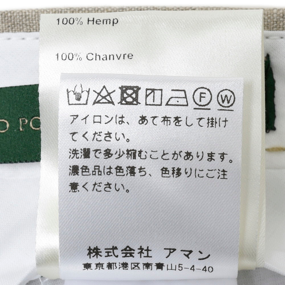 BERWICH(ベルウィッチ) TOMYトミー ヘンプキャンバス2プリーツテーパードパンツ LT1250
