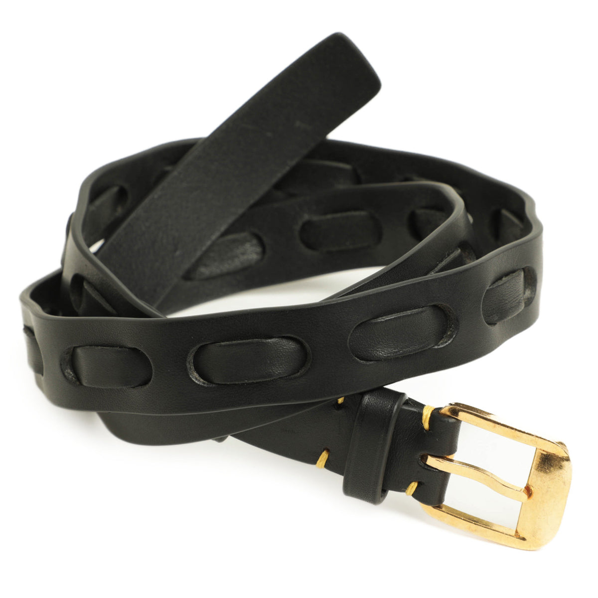 il micio(イルミーチョ) / 25mm レザーベルト ゴールドバックル/17 BELT VENTICINQUEBUCKLE AA5G/80/NERO