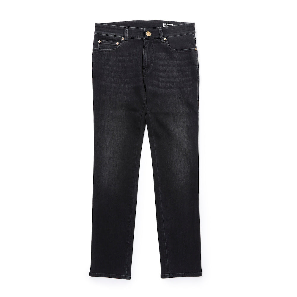 ピーティートリノデニム / BR別注 ゴールドパーツ&ホワイトパッチ ストレッチ ブラックデニム パンツ(ROCK)/SKINNY FIT/OA31 MB05