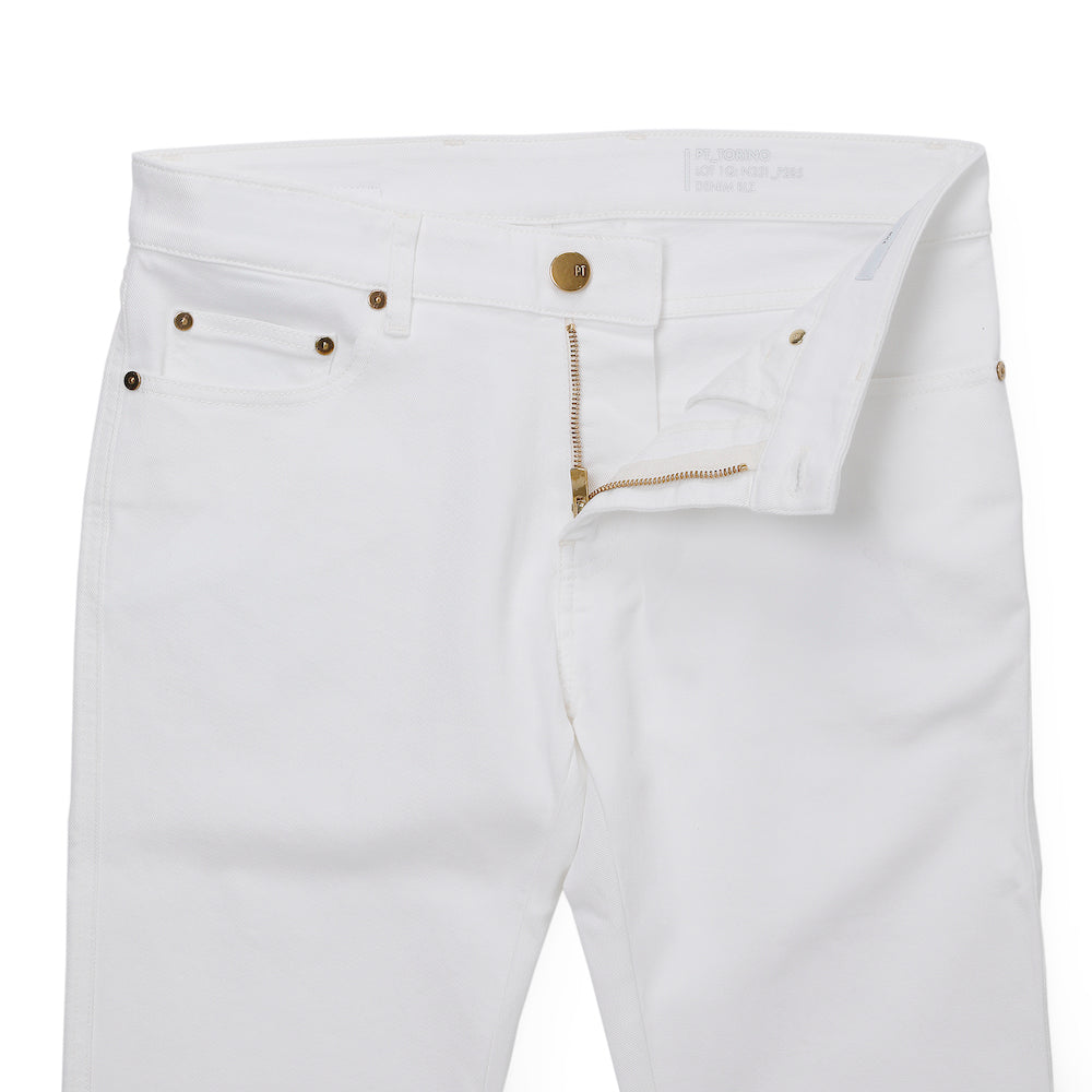 ピーティートリノデニム / BR別注 ゴールドパーツ&ホワイトパッチ ストレッチ ホワイトデニム パンツ(ROCK)/SKINNY FIT/OA14 CH59