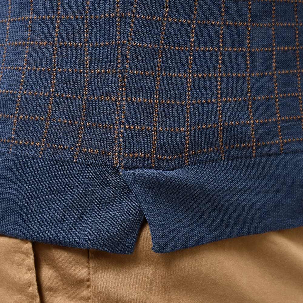 STILE LATINO スティレ ラティーノ コットン シルク チェック クルーネック ニット
