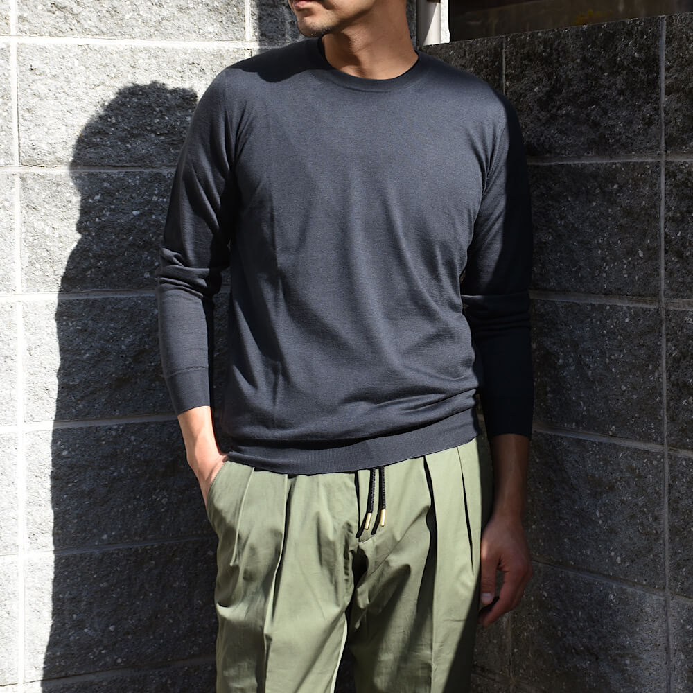 フェデリ / クルーネック ニット(SILK & CASHMERE)/ARG ML/CH SETA