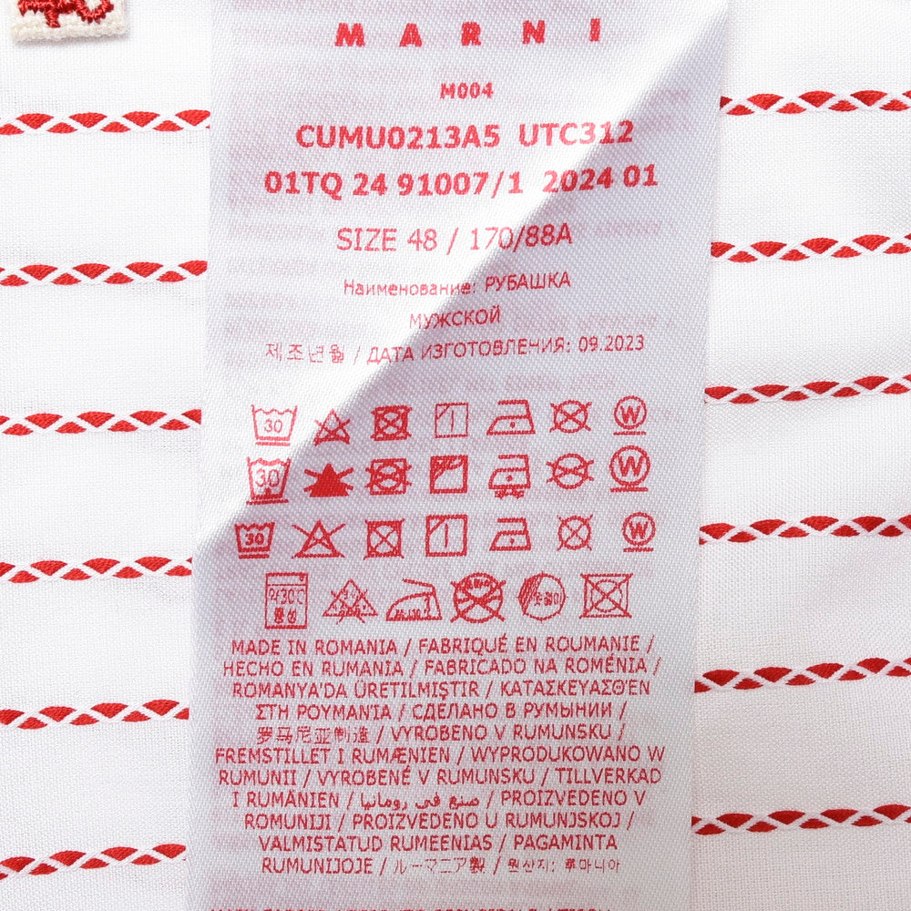 MARNI(マルニ) コットンポプリンウェーブストライプオープンカラーS/Sシャツ CUMU0213A5 UTC312