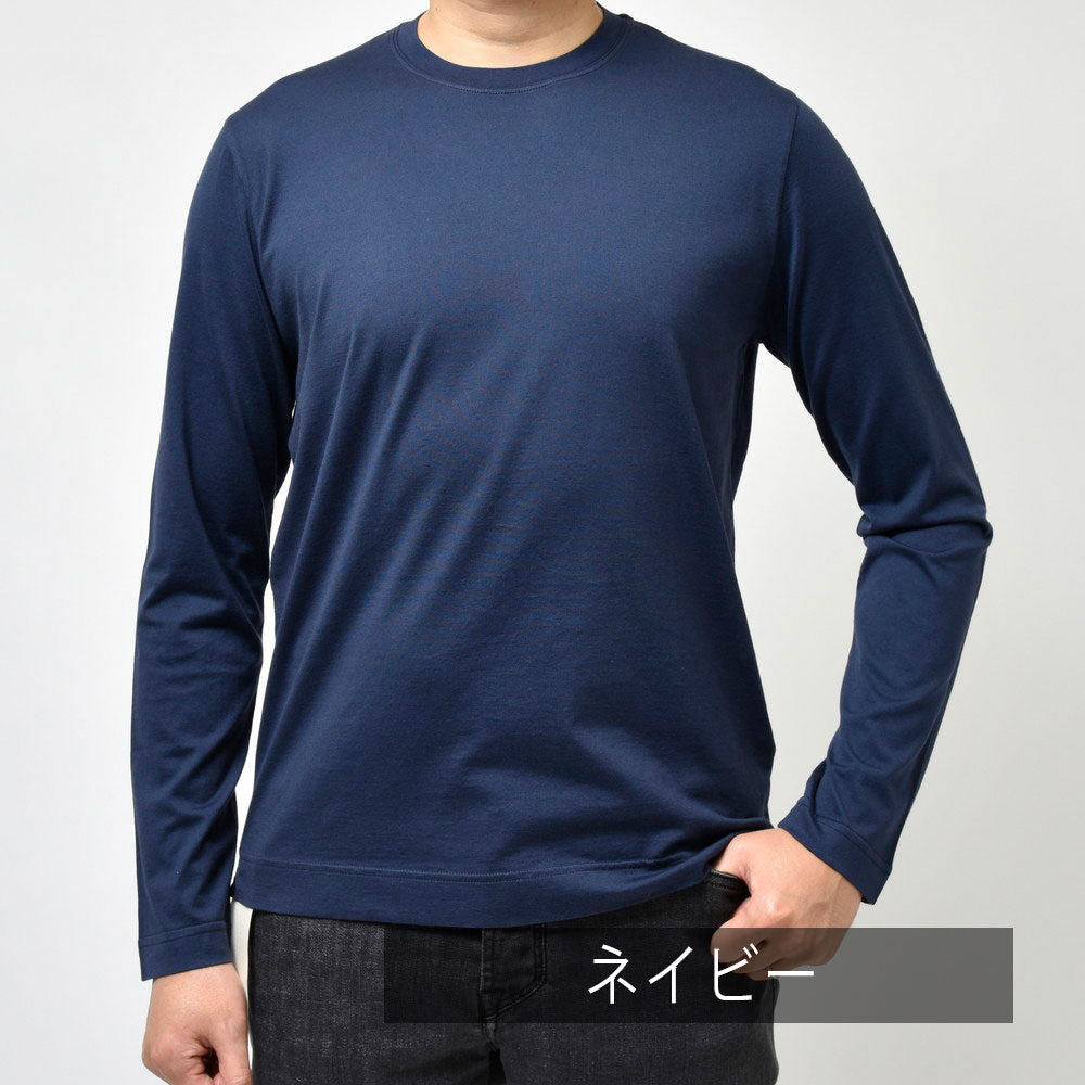 FEDELI(フェデリ) ガーメントダイオーガニックギザコットンスムースL/Sクルーネックカットソー EXTREME ML.