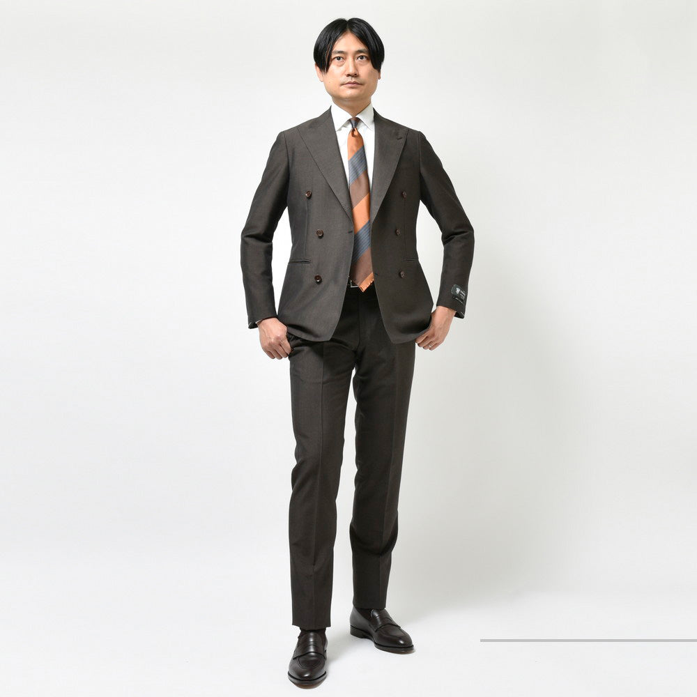 guji(グジ) SUPER BRIOスーパーブリオ キッドモヘアウール6B1プリーツダブルスーツ (MADE BY RING JACKET / DORMEUILファブリック使用)【春/夏】
