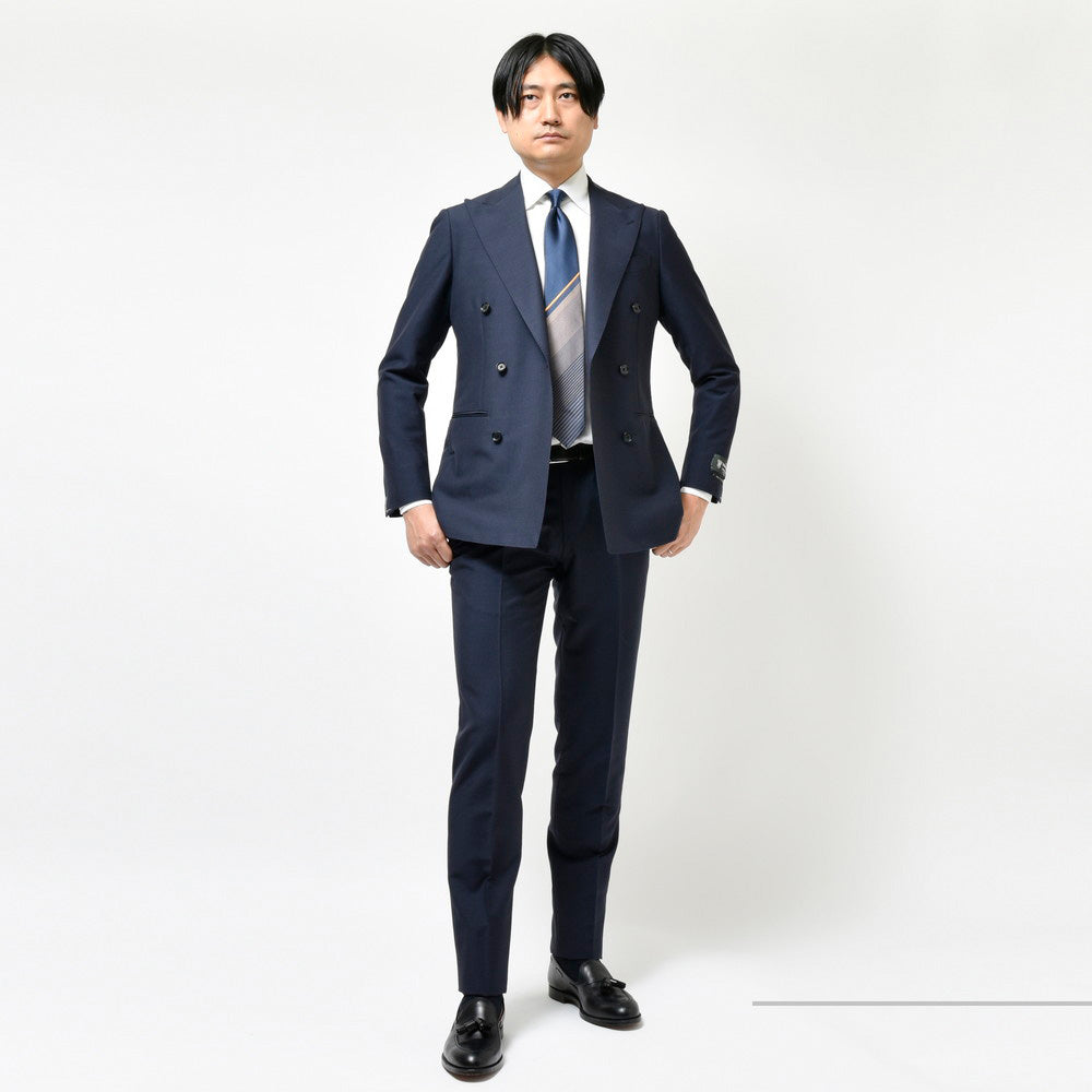guji(グジ) SUPER BRIOスーパーブリオ キッドモヘアウール6B1プリーツダブルスーツ (MADE BY RING JACKET / DORMEUILファブリック使用)【春/夏】