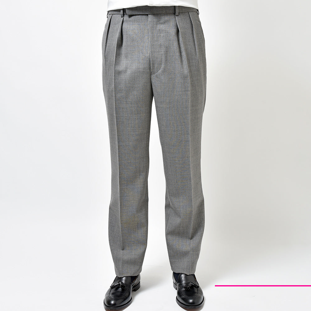 Fumiya Hirano THE TROUSERS フミヤヒラノトラウザーズ WILLIAM HALSTED ウール トロピカル サイアジャ 2インプリーツドレスパンツ BURLINGTON