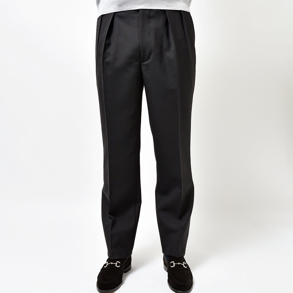 Fumiya Hirano THE TROUSERS フミヤヒラノトラウザーズ WILLIAM HALSTED ウール トロピカル サイアジャ 2インプリーツドレスパンツ BURLINGTON