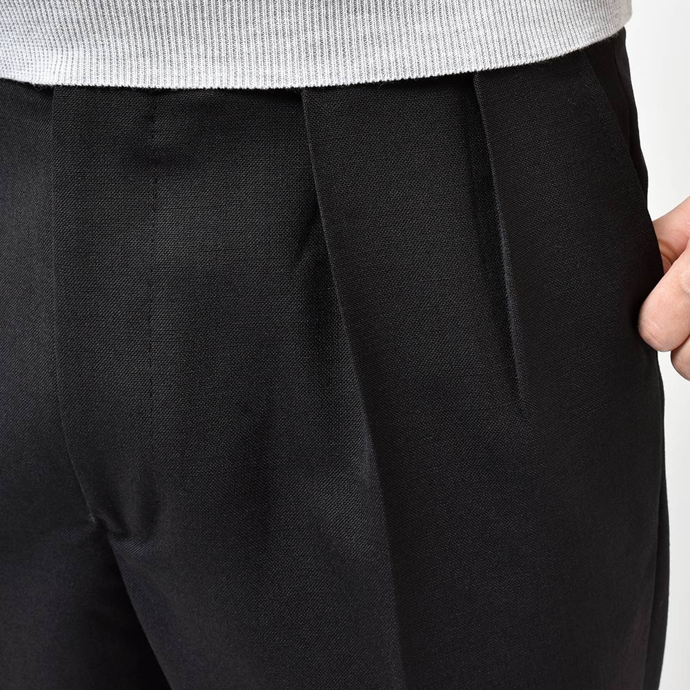 Fumiya Hirano THE TROUSERS フミヤヒラノトラウザーズ WILLIAM HALSTED ウール トロピカル サイアジャ 2インプリーツドレスパンツ BURLINGTON