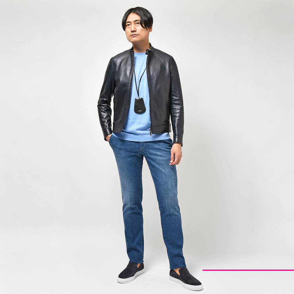 PT TORINO DENIM ピーティートリノデニム ring別注 コットン ポリエステル ストレッチ ウォッシュド デニムスラックス HOUSE/SUPERSLIM FIT