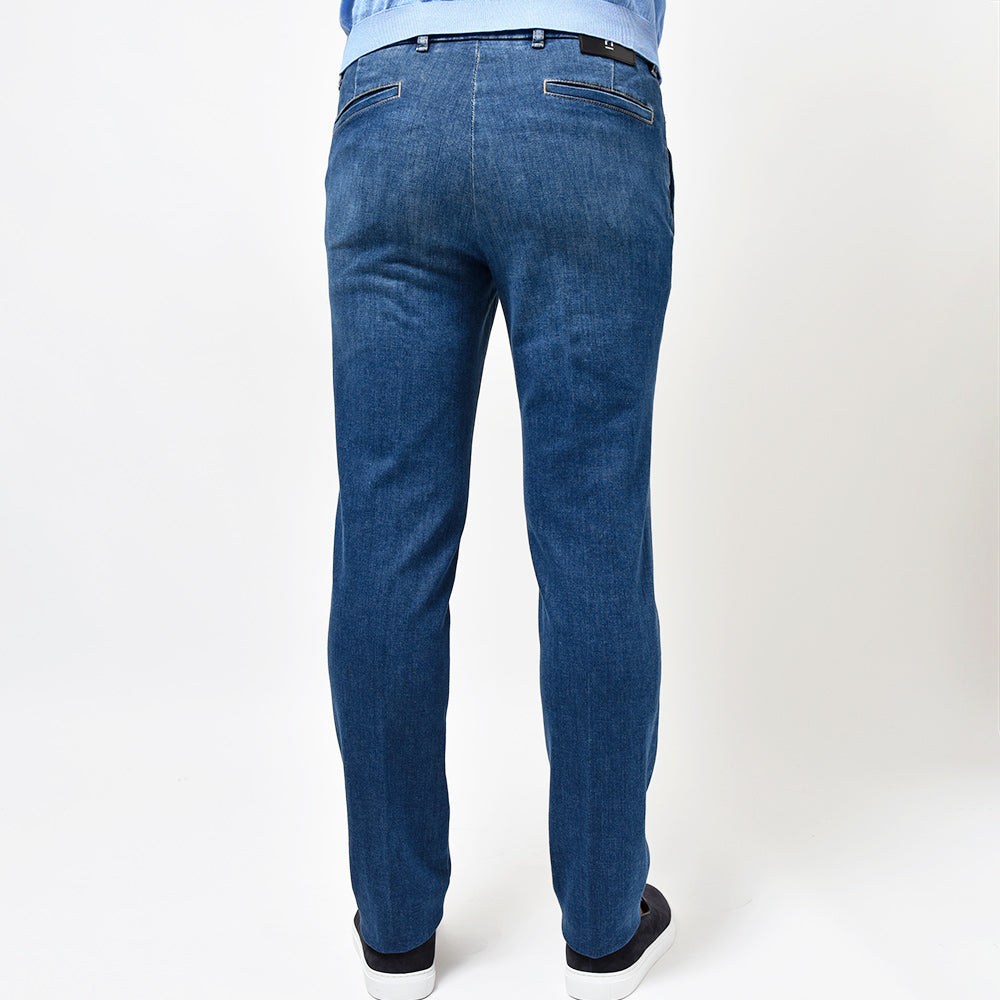 PT TORINO DENIM ピーティートリノデニム ring別注 コットン ポリエステル ストレッチ ウォッシュド デニムスラックス HOUSE/SUPERSLIM FIT