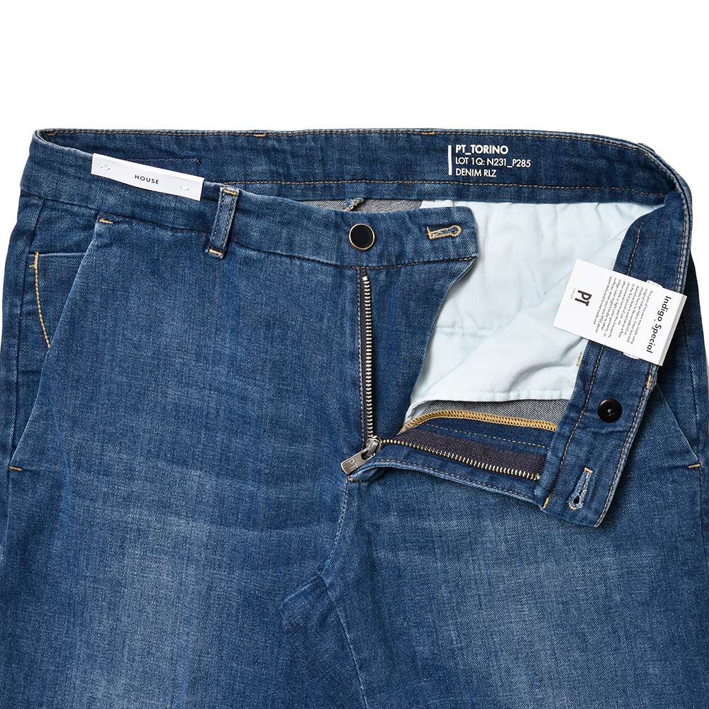 PT TORINO DENIM ピーティートリノデニム ring別注 コットン ポリエステル ストレッチ ウォッシュド デニムスラックス HOUSE/SUPERSLIM FIT