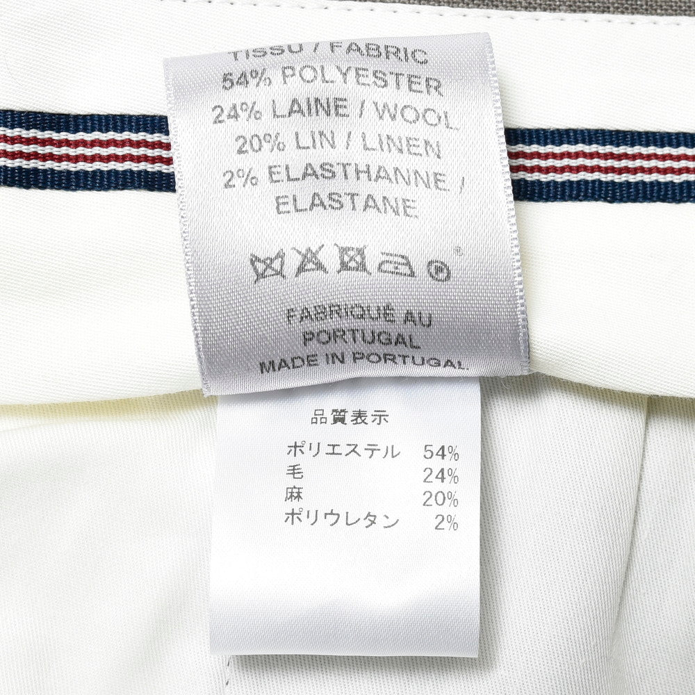 BERNARD ZINS(ベルナール ザンス) WALLIS ポリエステルウールリネンメランジ1インプリーツワイドパンツ 95052