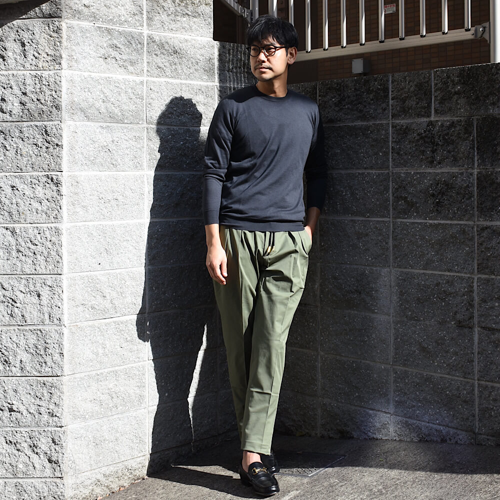 ベルウィッチ / BR別注 ストレッチ コットン 2プリーツ パンツ/SCOTCH RELAX_GOLD/CK1790X