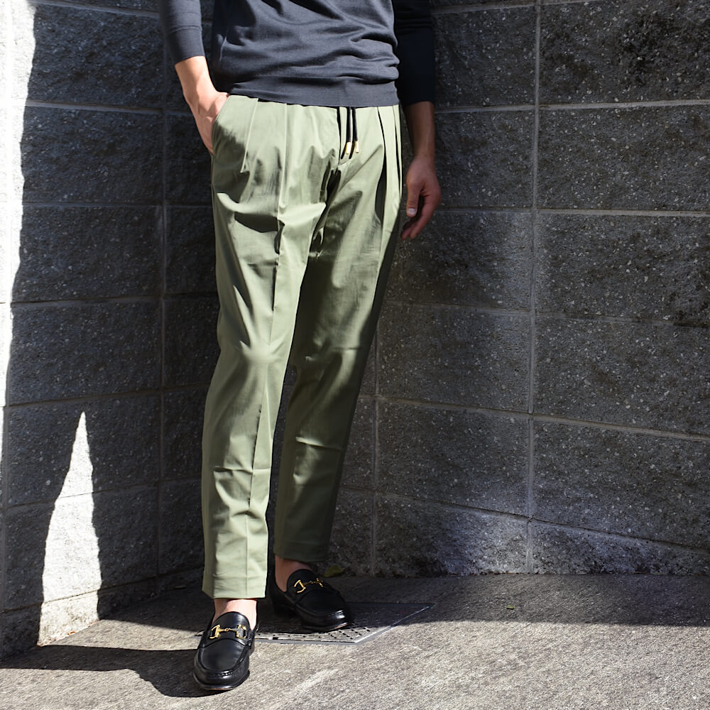 ベルウィッチ / BR別注 ストレッチ コットン 2プリーツ パンツ/SCOTCH RELAX_GOLD/CK1790X