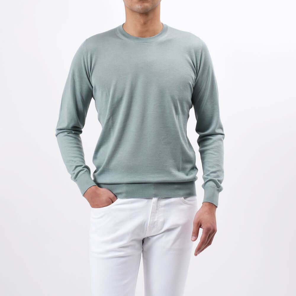 フェデリ / クルーネック ニット(SILK & CASHMERE)/ARG ML/CH SETA