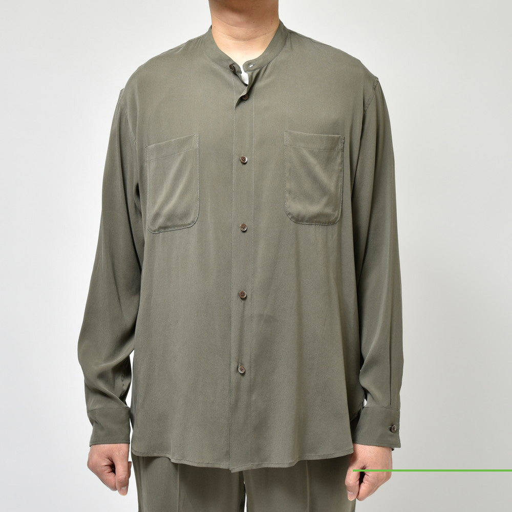 moncao(モンサオ) シルクバンドカラーシャツ M021334