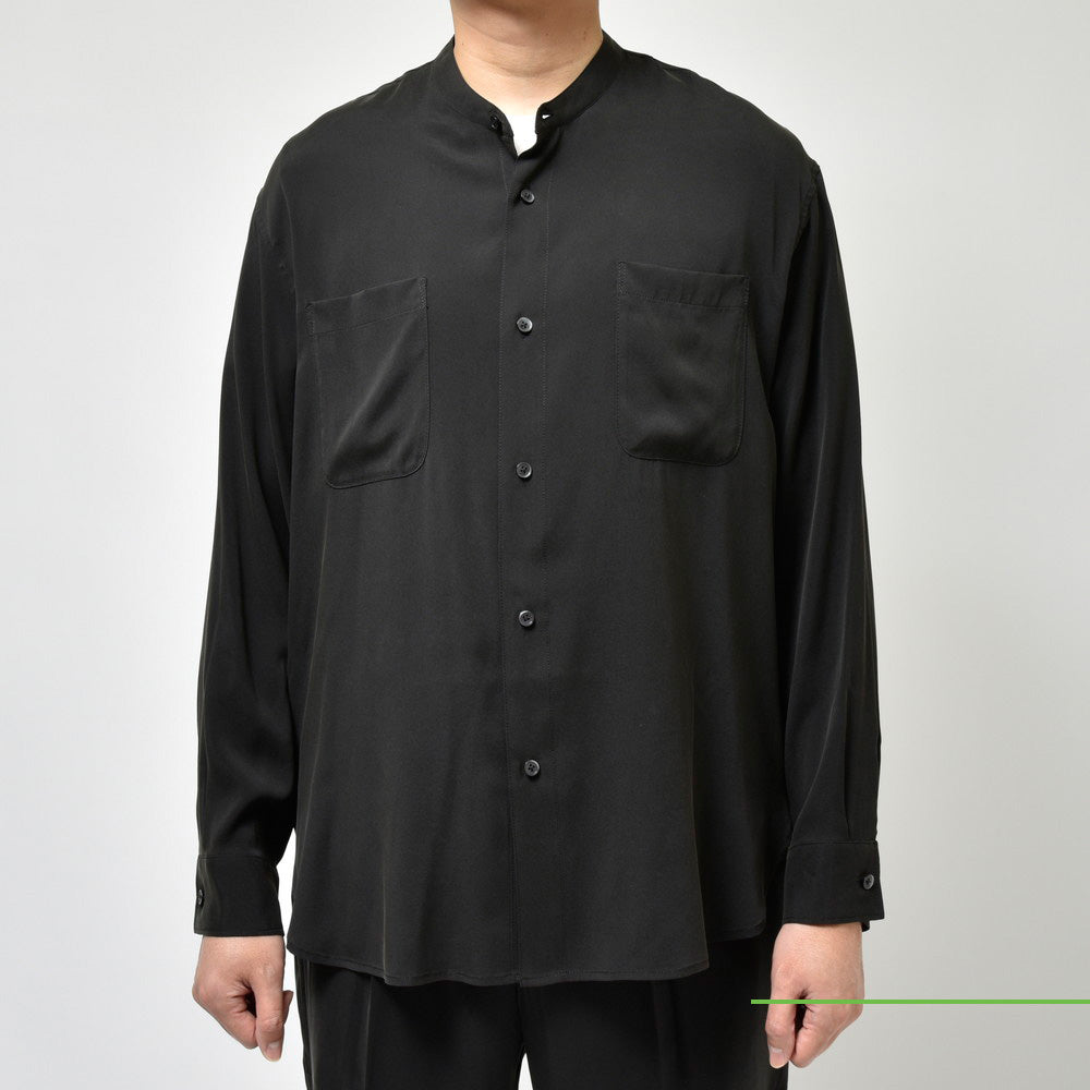 moncao(モンサオ) シルクバンドカラーシャツ M021334