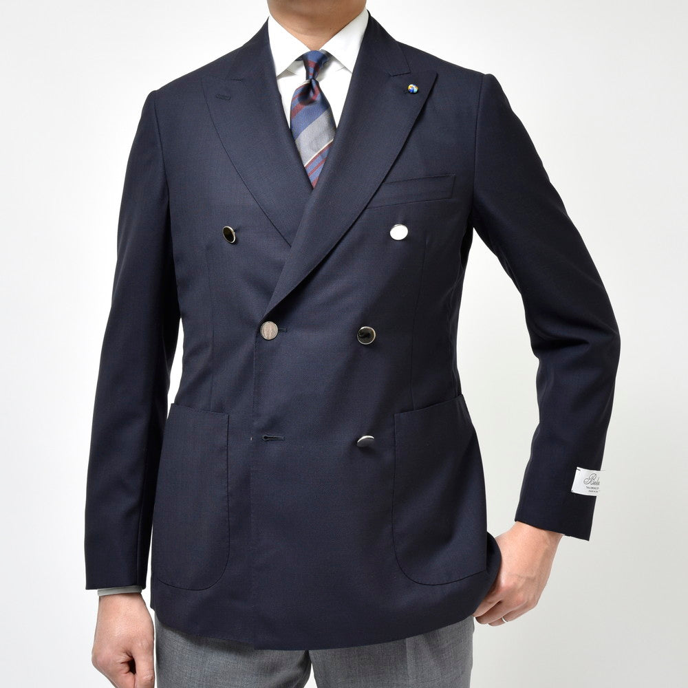 Belvest(ベルベスト) ウォーターレペレントウールホップサック6Bダブルジャケット(シルバーメタルボタン) JACKET IN THE BOX G10312-566