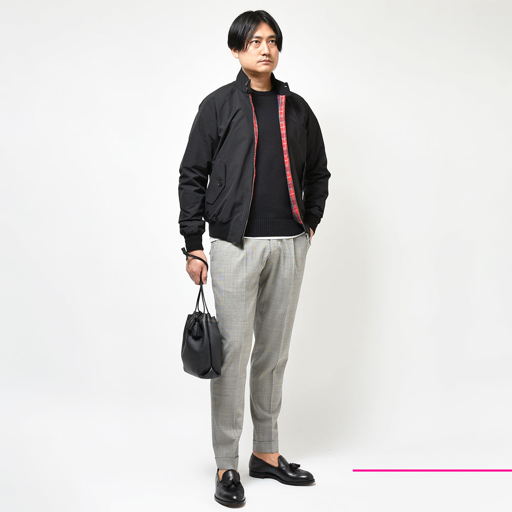 PT TORINO ピーティー トリノ Edge ヴァージンウール ストレッチ ハウンドトゥース 1プリーツ パンツ REBEL FIT/TO58