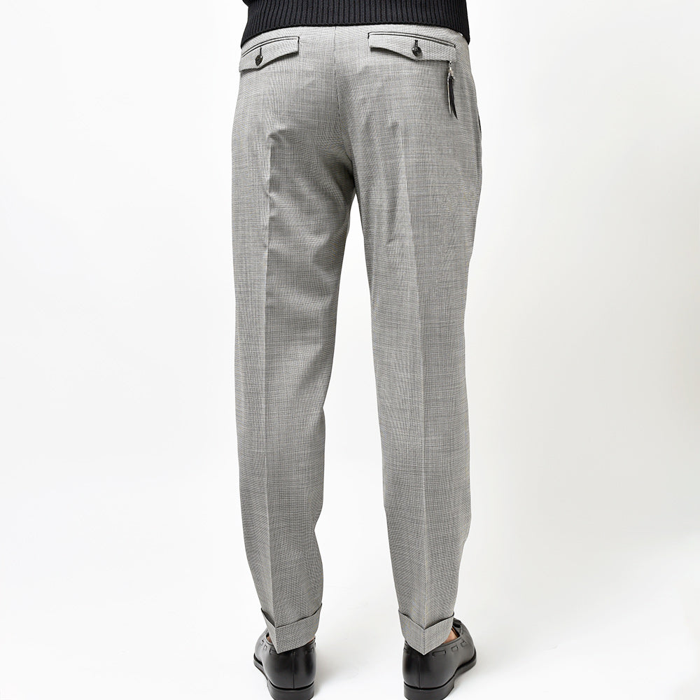 PT TORINO ピーティー トリノ Edge ヴァージンウール ストレッチ ハウンドトゥース 1プリーツ パンツ REBEL FIT/TO58