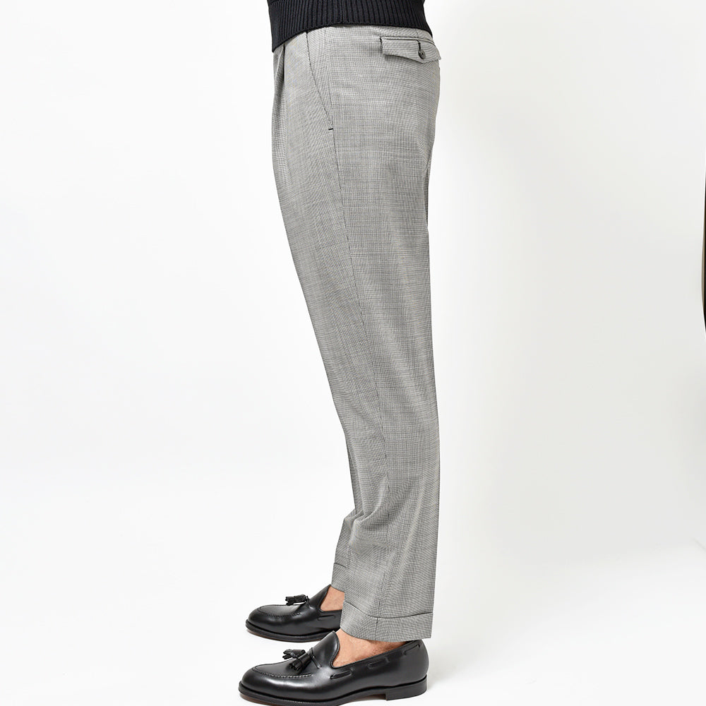 PT TORINO ピーティー トリノ Edge ヴァージンウール ストレッチ ハウンドトゥース 1プリーツ パンツ REBEL FIT/TO58