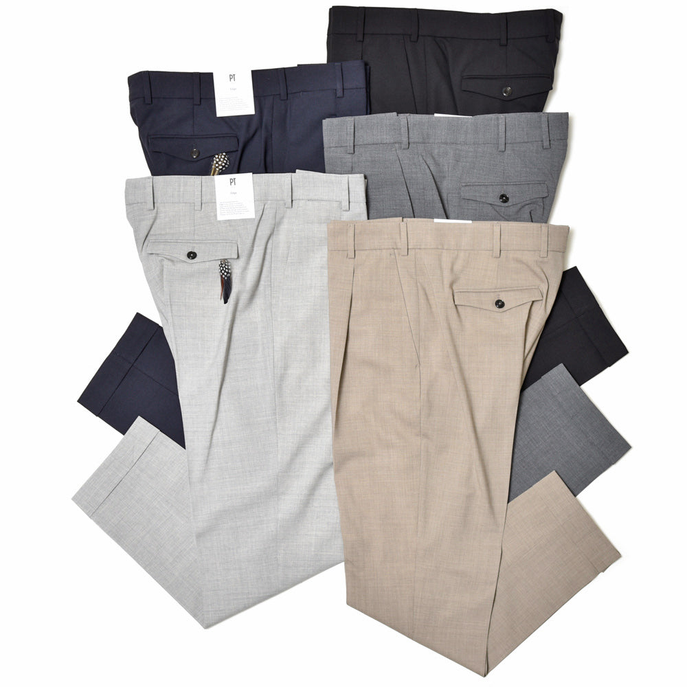 PT TORINO ピーティー トリノ Edge ヴァージンウール ストレッチ トロピカル 1プリーツ パンツ REBEL FIT/TO99