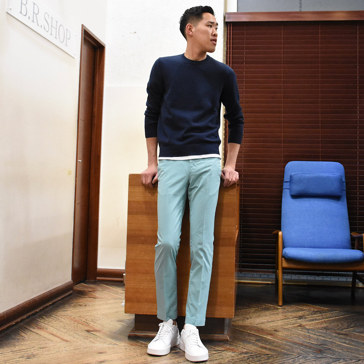 ピーティートリノ / ストレッチ コットンギャバ ノープリーツ パンツ/SKINNY FIT/NU35