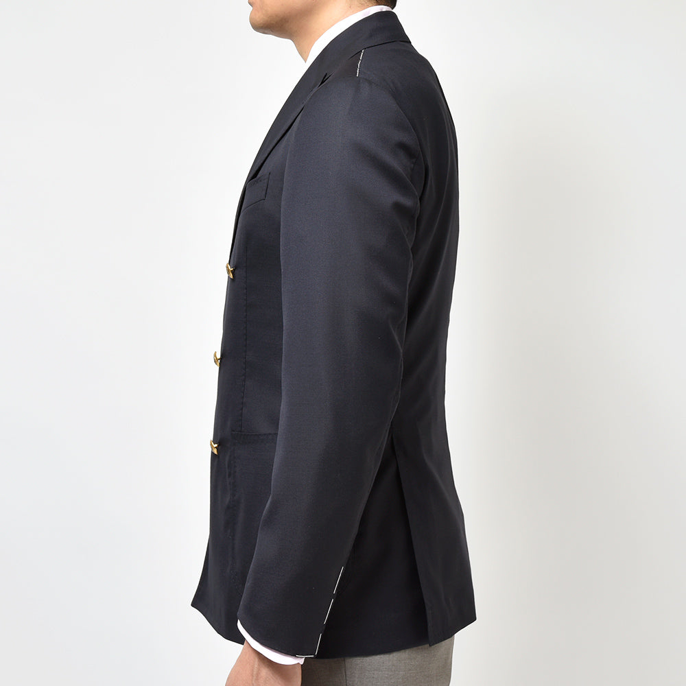 STILE LATINO スティレ ラティーノ VINCENZO ヴァージンウール ホップサック ゴールドメタルボタン ダブル6Bジャケット