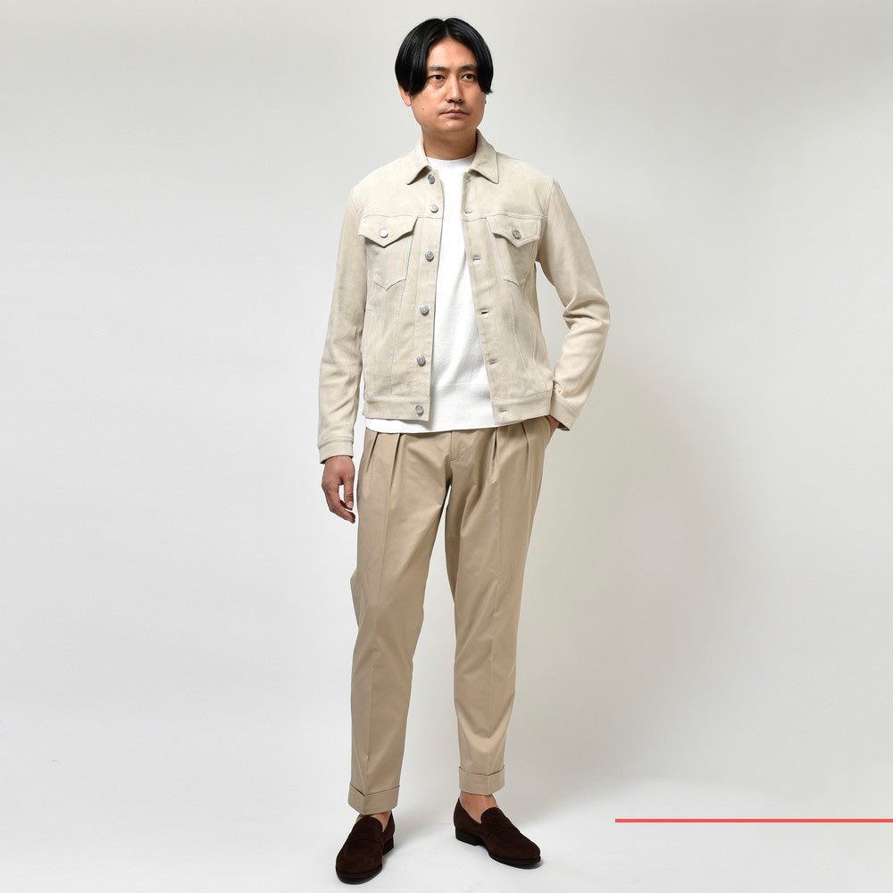 GIORGIO BRATO(ジョルジオ ブラート) ウォッシュドストレッチラムスエードトラッカージャケット 236-17710