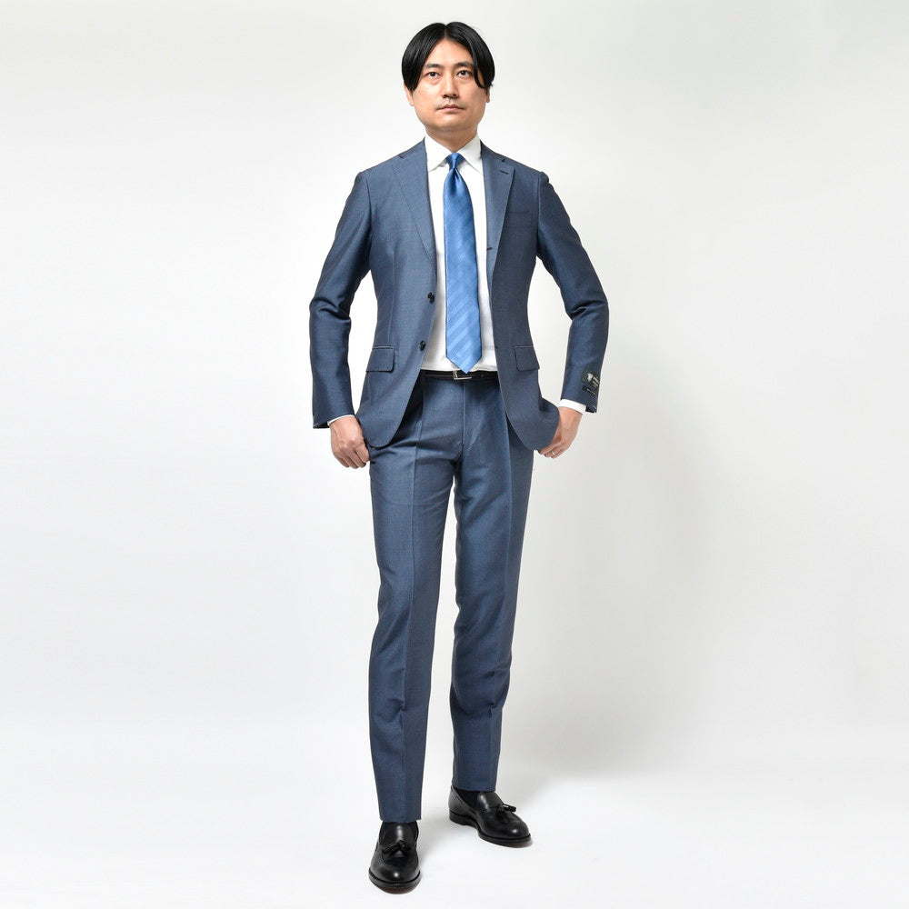 guji(グジ) SUPER BRIOスーパーブリオ キッドモヘアウール3B1プリーツスーツ (MADE BY RING JACKET / DORMEUILファブリック使用)【春/夏】