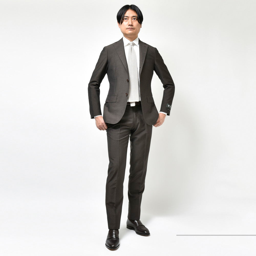 guji(グジ) SUPER BRIOスーパーブリオ キッドモヘアウール3B1プリーツスーツ (MADE BY RING JACKET / DORMEUILファブリック使用)【春/夏】