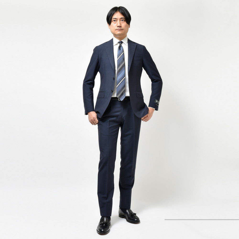 guji(グジ) SUPER BRIOスーパーブリオ キッドモヘアウール3B1プリーツスーツ (MADE BY RING JACKET / DORMEUILファブリック使用)【春/夏】
