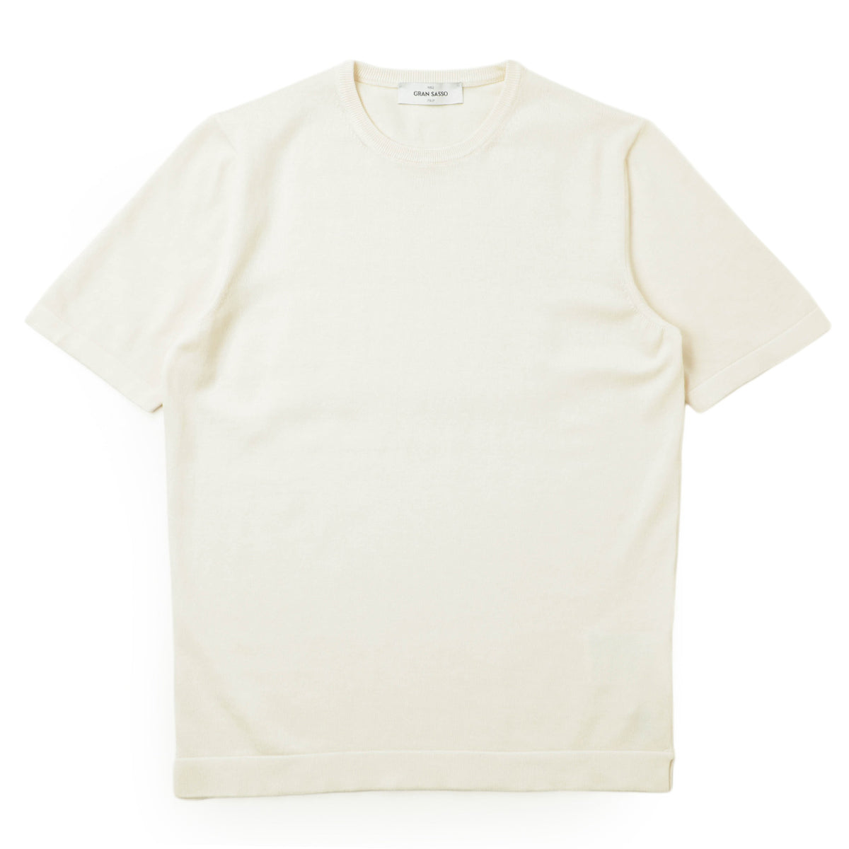 グランサッソ / エジプト綿 ハイゲージ コットンクルーネック プルオーバーニット Tシャツ / 58138 18120 / オフホワイト