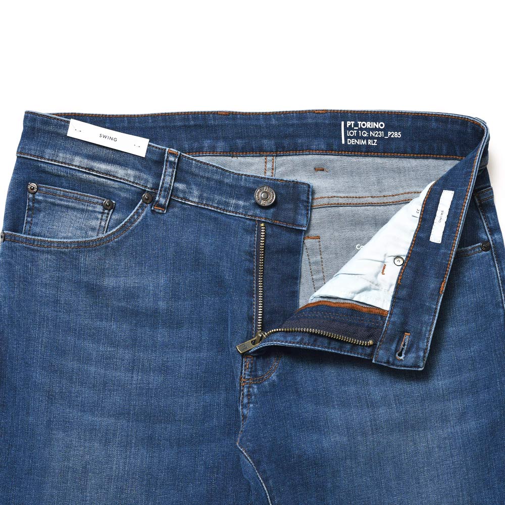 PT TORINO DENIM ピーティートリノデニム コットンポリエステル ストレッチ ウォッシュド デニムパンツ SWING/SUPERSLIM FIT