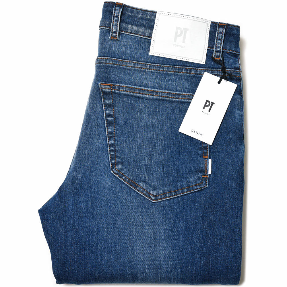 PT TORINO DENIM ピーティートリノデニム コットンポリエステル ストレッチ ウォッシュド デニムパンツ SWING/SUPERSLIM FIT