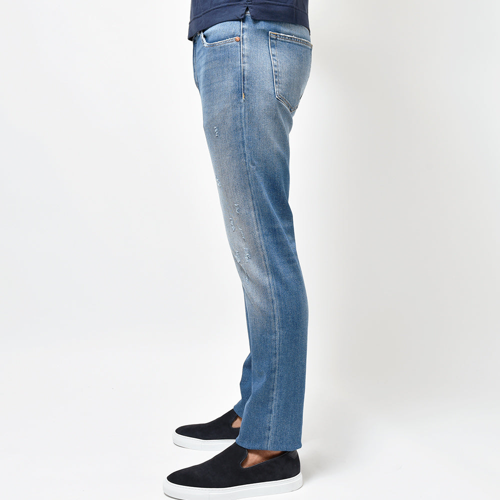 PT TORINO DENIM ピーティートリノデニム コットン ストレッチ ウォッシュド ダメージ&リペア デニムパンツ SWING/SUPERSLIM FIT