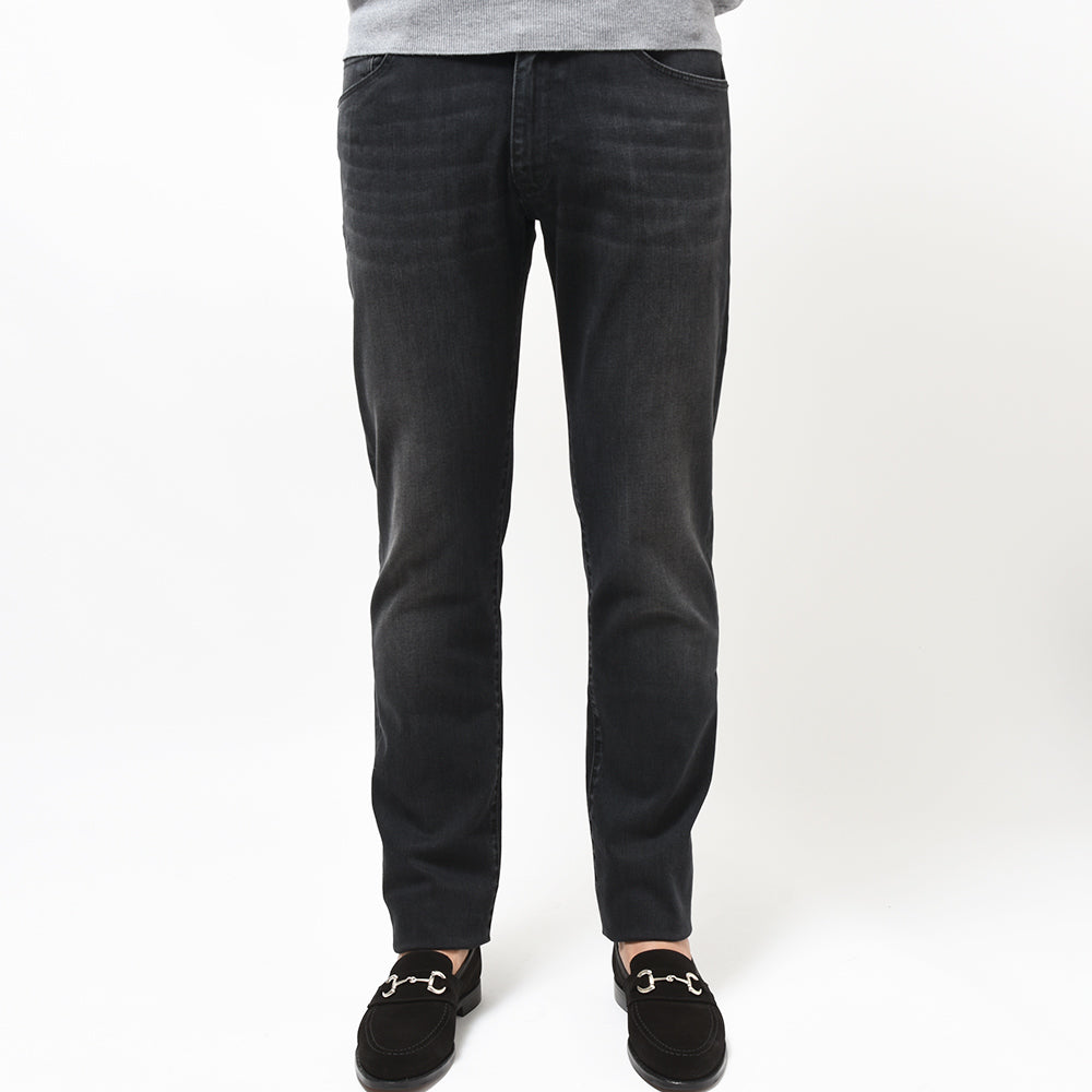 PT TORINO DENIM ピーティートリノデニム コットンレーヨンポリエステル ストレッチ ウォッシュド ブラックデニムパンツ SWING/SUPERSLIM FIT