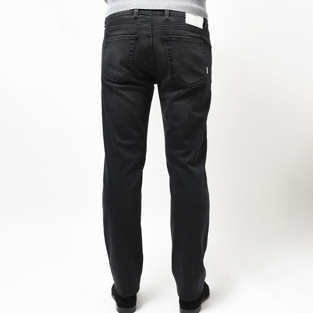 PT TORINO DENIM ピーティートリノデニム コットンレーヨンポリエステル ストレッチ ウォッシュド ブラックデニムパンツ SWING/SUPERSLIM FIT
