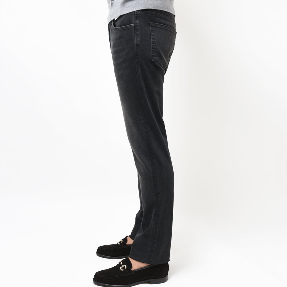 PT TORINO DENIM ピーティートリノデニム コットンレーヨンポリエステル ストレッチ ウォッシュド ブラックデニムパンツ SWING/SUPERSLIM FIT