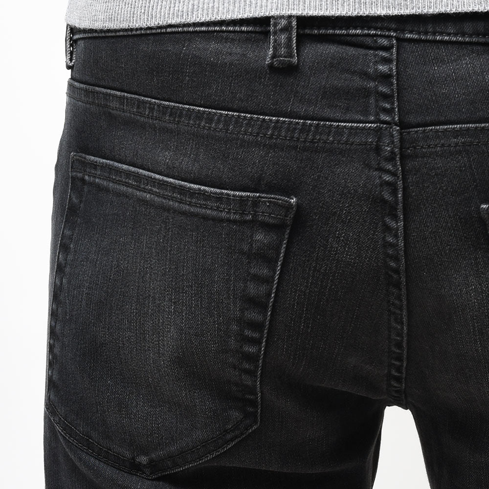 PT TORINO DENIM ピーティートリノデニム コットンレーヨンポリエステル ストレッチ ウォッシュド ブラックデニムパンツ SWING/SUPERSLIM FIT