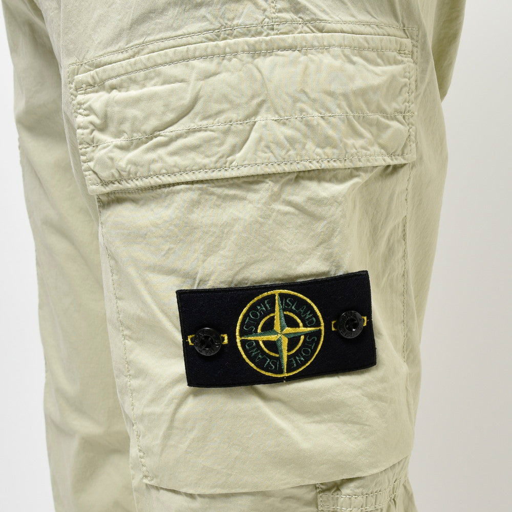 STONE ISLAND(ストーンアイランド) ガーメントダイコットンストレッチシャーリングテーパードリブカーゴパンツ 80-153-13-03